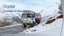  Presentation with himachal pradesh - Presentation theme enhanced with manali-leh road in indian himalayas with lorry himachal pradesh india background and a sky blue colored foreground