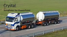  Presentation with tank truck - Audience pleasing PPT theme consisting of tank-truck driving on highway backdrop and a  colored foreground