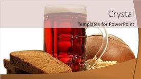  Presentation with ears - Presentation theme having tankard-of-kvass-and-rye background and a soft green colored foreground