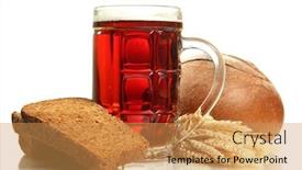  Presentation with ears - Cool new presentation design with tankard-of-kvass-and-rye backdrop and a yellow colored foreground