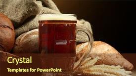  Presentation with ears - Presentation consisting of tankard-of-kvass-and-rye background and a tawny brown colored foreground