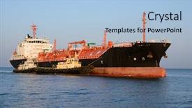  Presentation with tugboat - Cool new slides with tanker and tugboat backdrop and a  colored foreground