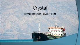  Presentation with tanker ship - Colorful theme enhanced with tanker boat at the greek backdrop and a light gray colored foreground