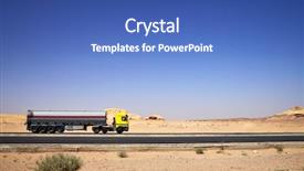  Presentation with tanker truck - Theme consisting of social media concept circuit board with like icon 3d render background and a gray colored foreground