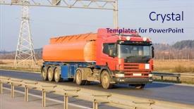  Presentation with tanker truck - Theme consisting of tanker truck on industrial road background and a lemonade colored foreground