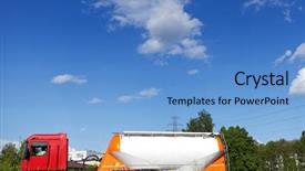  Presentation with tanker truck - PPT layouts featuring tanker truck background and a teal colored foreground