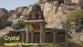  Presentation with hampi - Amazing PPT theme having tanks - pushkarami at the krishna backdrop and a tawny brown colored foreground