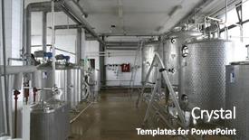  Presentation with milk dairy - PPT theme having tanks in dairy food production background and a tawny brown colored foreground