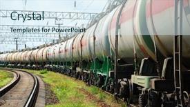  Presentation with fossil fuel - PPT theme featuring tanks with oil and fuel background and a sky blue colored foreground
