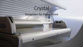 Presentation with nobody - Presentation design with tanning bed in a salon background and a light gray colored foreground