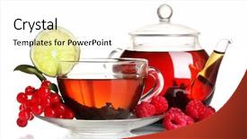  Presentation with black tea - Slides enhanced with tannins - black fruit tea in glass background and a white colored foreground