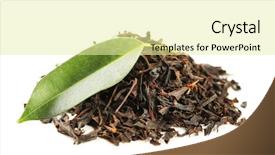  Presentation with black tea - Colorful presentation enhanced with tannins - black tea with leaf isolated backdrop and a blonde colored foreground