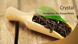  Presentation with black tea - Presentation theme having tannins - black tea with leaf background and a coral colored foreground