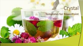  Presentation with herbal - Audience pleasing presentation theme consisting of tannins - cup of herbal tea backdrop and a cream colored foreground