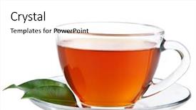  Presentation with tea cup - Presentation theme enhanced with tannins - cup of tea isolated background and a white colored foreground