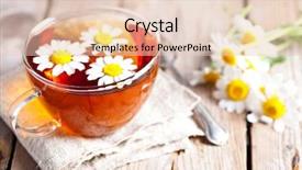 Presentation with chamomile - Presentation theme having tannins - cup of tea with chamomile background and a lemonade colored foreground