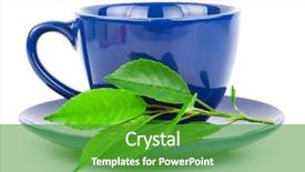  Presentation with tea leaves - Presentation design with tannins - cup of tea with leaves background and a shamrock green colored foreground