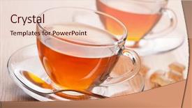  Presentation with sugar cane - Presentation theme consisting of tannins - fresh tea and cane sugar background and a lemonade colored foreground