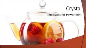  Presentation with tea pouring into glass transparent - Theme having tannins - glass black fruit tea background and a white colored foreground