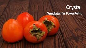  Presentation with fruit - Amazing PPT theme having tannins - persimmon fruit on wooden background backdrop and a tawny brown colored foreground