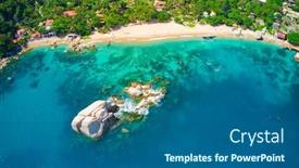  Presentation with aerial - PPT theme with tanote-bay-aerial-view-koh background and a ocean colored foreground