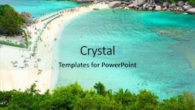  Presentation with thailand - Amazing PPT theme having tao - koh nang yuan island thailand backdrop and a seafoam green colored foreground
