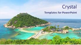  Presentation with thailand - Slides having tao - koh nang yuan island thailand background and a sky blue colored foreground