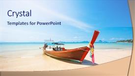  Presentation with boat - Beautiful slides featuring tao - longtail boat and beautiful beach backdrop and a sky blue colored foreground