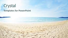  Presentation with white sand - Cool new PPT theme with tao - tropical beach with white sand backdrop and a sky blue colored foreground
