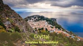  Presentation with dusk - Slide deck with taormina-sicily-italy-historic-town background and a tawny brown colored foreground