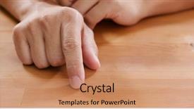  Presentation with hand touching finger digital - Amazing PPT theme having tap - adult man hand finger tapping backdrop and a coral colored foreground