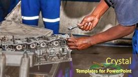  Presentation with engine - Presentation theme having tap-and-die-redo-threads background and a tawny brown colored foreground