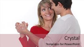  Presentation with waltz - Amazing PPT theme having waltz dance - couple dancing backdrop and a light gray colored foreground