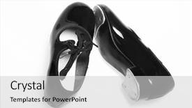  Presentation with shoes - Amazing PPT layouts having gears black - pair of tap dancing shoes backdrop and a light gray colored foreground