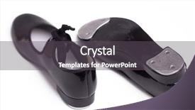  Presentation with shoes - PPT theme consisting of tap dance - pair of tap dancing shoes background and a dark gray colored foreground