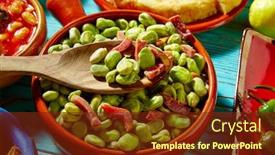  Presentation with tapas - Beautiful theme featuring tapas-lima-beans-with-iberico backdrop and a tawny brown colored foreground