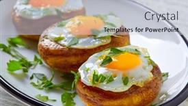  Presentation with tapas - PPT theme with tapas-mushrooms-with-quail-eggs background and a lemonade colored foreground