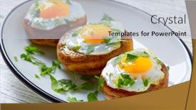  Presentation with tapas - Colorful PPT theme enhanced with tapas-mushrooms-with-quail-eggs backdrop and a lemonade colored foreground