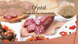  Presentation with spanish food - Beautiful slides featuring tapas or antipasto food mediterranean backdrop and a lemonade colored foreground