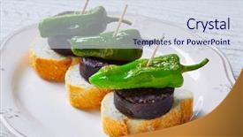  Presentation with tapas - Colorful presentation theme enhanced with tapas pintxos from spain food backdrop and a  colored foreground