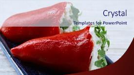  Presentation with tapas - Colorful slides enhanced with tapas pintxos from spain food backdrop and a  colored foreground