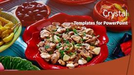  Presentation with tapas - Colorful PPT layouts enhanced with tapas-typical-from-spain-mix backdrop and a tawny brown colored foreground