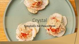  Presentation with tapas - Beautiful presentation design featuring tapas-with-hummes backdrop and a coral colored foreground