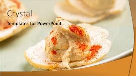  Presentation with tapas - Presentation theme with tapas-with-hummes background and a blonde colored foreground