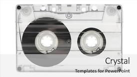  Presentation with cassette - Audience pleasing theme consisting of tape backup - audio cassette isolated on white backdrop and a  colored foreground