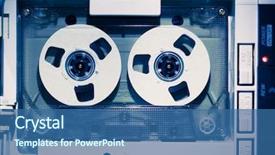  Presentation with audio tape - Theme consisting of tape compact cassette blue tone background and a  colored foreground