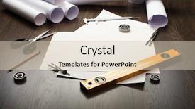  Presentation with tools - Slides with cad - tools and papers with sketches background and a lemonade colored foreground