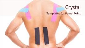  Presentation with tape - Audience pleasing theme consisting of tape disk - muscular man with kinesiotaping backdrop and a lemonade colored foreground