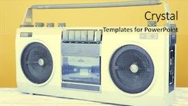  Presentation with recorder - Theme enhanced with tape disk - retro recorder close-up background and a yellow colored foreground