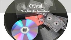  Presentation with storage - Slides having tape disk - various storage media isolated background and a gray colored foreground